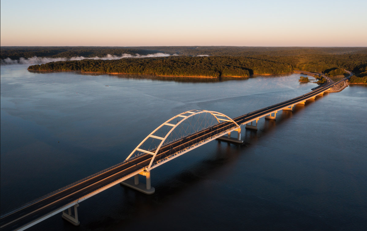 Lake Barkley bridge at sunrise